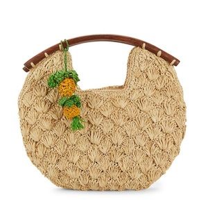 Mar Y Sol Isla raffia purse with pineapple tassels